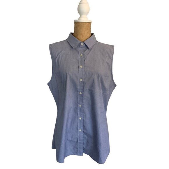 BANANA REPUBLIC Riley Tailored Fit Shirt Sleeveless Size14P - Picture 1 of 9
